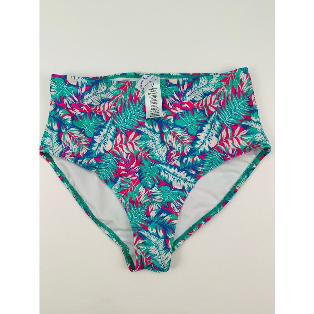 NWT Poetry in Ocean Tropical Long Sleeve Bikini Set Bright Palm Juniors Size M - Picture 5 of 11